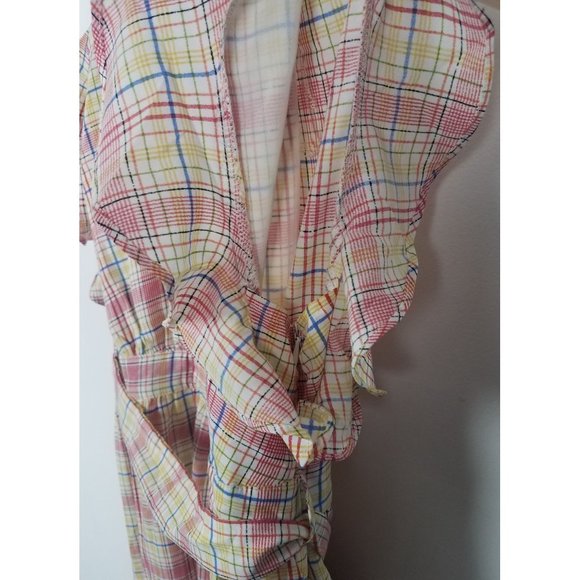 Glamorous Bloom Women's Maternity Sz. 4 Plaid Flutter Sleeve Midi Dress NWT - Picture 7 of 9